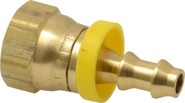 Dixon Valve & Coupling - 1/4" ID 1/4 NPSM Barbed Push On Female Connector - Brass - Exact Tooling