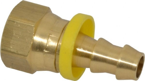Dixon Valve & Coupling - 3/8" ID 3/8 NPSM Barbed Push On Female Connector - Brass - Exact Tooling