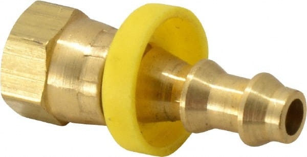 Dixon Valve & Coupling - 1/4" ID 1/8 NPSM Barbed Push On Female Connector - Brass - Exact Tooling