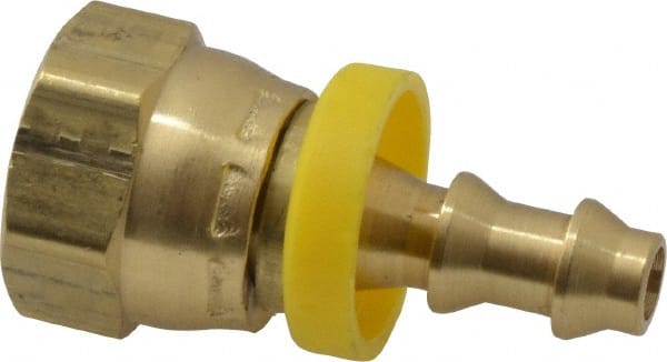 Dixon Valve & Coupling - 1/4" ID 1/4 NPSM Barbed Push On Female Connector - Brass - Exact Tooling