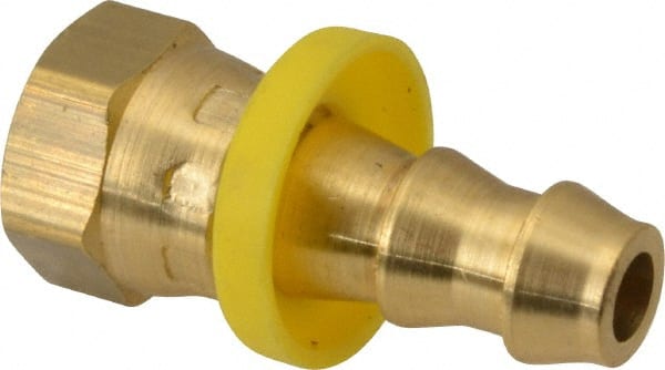 Dixon Valve & Coupling - 3/8" ID 1/4 NPSM Barbed Push On Female Connector - Brass - Exact Tooling