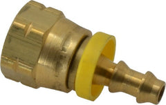 Dixon Valve & Coupling - 1/4" ID 5/8 UNF Barbed Push On Female Connector - 3/8" OD, Brass - Exact Tooling