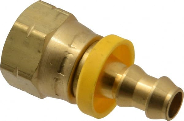 Dixon Valve & Coupling - 5/16" ID 5/8 UNF Barbed Push On Female Connector - 3/8" OD, Brass - Exact Tooling