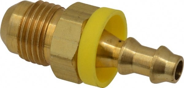 Dixon Valve & Coupling - 1/4" ID 9/16 UNF Barbed Push On Male Connector - 3/8" OD, Brass - Exact Tooling