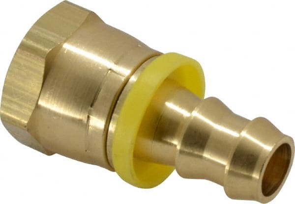 Dixon Valve & Coupling - 1/2" ID 7/8 UNF Barbed Push On Female Connector - 5/8" OD, Brass - Exact Tooling