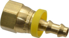 Dixon Valve & Coupling - 1/4" ID 9/16 UNF Barbed Push On Female Connector - 3/8" OD, Brass - Exact Tooling