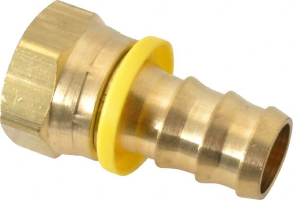 Cerro - 3/4" ID 1-1/16 UNF Barbed Push On Female Connector - 3/4" OD, Brass - Exact Tooling