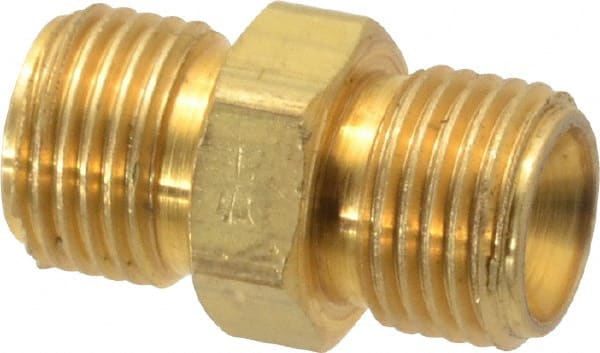 Dixon Valve & Coupling - 1/8 Male Thread, Brass Industrial Pipe Hex Nipple - MNPSM, 1,000 psi - Exact Tooling