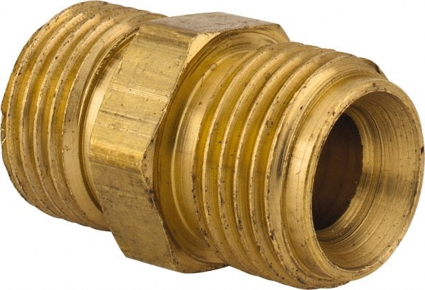Dixon Valve & Coupling - 3/8 Male Thread, Brass Industrial Pipe Hex Nipple - MNPSM, 1,000 psi - Exact Tooling