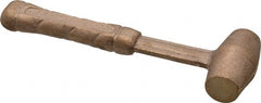 American Hammer - 1/2 Lb Head 3/4" Face Bronze Head Hammer - 6" OAL, Aluminum Handle - Exact Tooling