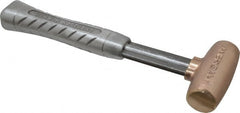 American Hammer - 2 Lb Head 1-1/4" Face Bronze Head Hammer - 11-1/2" OAL, Aluminum Handle - Exact Tooling