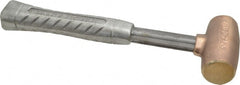American Hammer - 3 Lb Head 1-1/2" Face Bronze Head Hammer - 11-1/2" OAL, Aluminum Handle - Exact Tooling