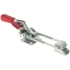 De-Sta-Co - 359 Lb Capacity, Horizontal, U Hook, Flanged Base, Carbon Steel Pull Action Latch Clamp - 1.18" Drawing Movement, 5.2323" OAL, Threaded U Hook, Straight Handle - Exact Tooling