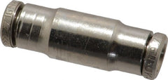 Norgren - 3/16" Outside Diam, Nickel Plated Brass Push-to-Connect Tube Union - 260 Max psi, Tube to Tube Connection - Exact Tooling
