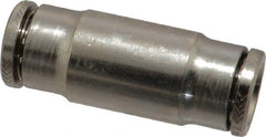 Norgren - 5/16" Outside Diam, Nickel Plated Brass Push-to-Connect Tube Union - 260 Max psi, Tube to Tube Connection - Exact Tooling