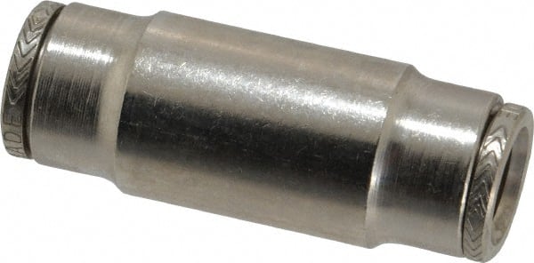 Norgren - 3/8" Outside Diam, Nickel Plated Brass Push-to-Connect Tube Union - 260 Max psi, Tube to Tube Connection - Exact Tooling