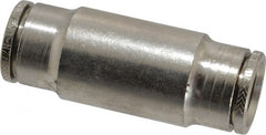 Norgren - 1/2" Outside Diam, Nickel Plated Brass Push-to-Connect Tube Union - 260 Max psi, Tube to Tube Connection - Exact Tooling