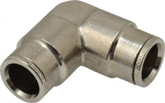 Norgren - 1/2" Outside Diam, Nickel Plated Brass Push-to-Connect Tube Union Elbow - 260 Max psi, Tube to Tube Connection - Exact Tooling