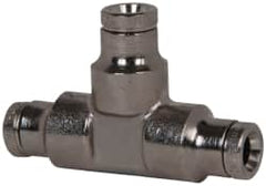 Norgren - 5/32" Outside Diam, Nickel Plated Brass Push-to-Connect Tube Union Tee - 260 Max psi, Tube to Tube Connection - Exact Tooling