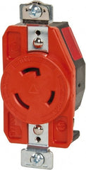 Cooper Wiring Devices - 125 VAC, 20 Amp, L5-20R NEMA, Isolated Ground Receptacle - 2 Poles, 3 Wire, Female End, Orange - Exact Tooling