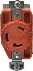 Cooper Wiring Devices - 250 VAC, 30 Amp, L6-30R NEMA, Isolated Ground Receptacle - 2 Poles, 3 Wire, Female End, Orange - Exact Tooling