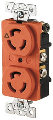 Cooper Wiring Devices - 125 VAC, 15 Amp, L5-15R NEMA, Isolated Ground Receptacle - 2 Poles, 3 Wire, Female End, Orange - Exact Tooling