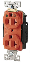 Cooper Wiring Devices - 125 VAC, 20 Amp, 5-20R NEMA Configuration, Orange, Hospital Grade, Isolated Ground Duplex Receptacle - 1 Phase, 2 Poles, 3 Wire, Flush Mount, Chemical, Heat and Impact Resistant - Exact Tooling