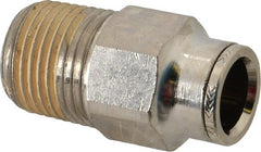 Norgren - 1/2 NPTF, Nickel Plated Brass Push-to-Connect Tube Male Connector - 260 Max psi, Tube to Male NPT Connection - Exact Tooling