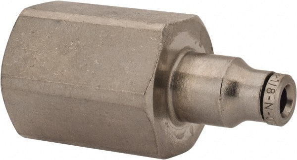 Norgren - 1/4 NPTF, Nickel Plated Brass Push-to-Connect Tube Female Connector - 260 Max psi, Tube to Male NPT Connection - Exact Tooling