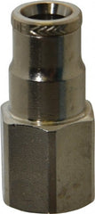 Norgren - 1/8 NPTF, Nickel Plated Brass Push-to-Connect Tube Female Connector - 260 Max psi, Tube to Male NPT Connection - Exact Tooling