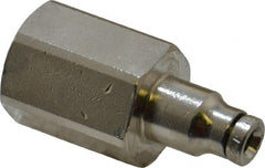 Norgren - 1/4 NPTF, Nickel Plated Brass Push-to-Connect Tube Female Connector - 260 Max psi, Tube to Male NPT Connection - Exact Tooling