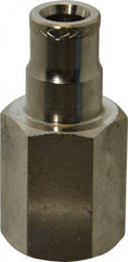 Norgren - 1/4 NPTF, Nickel Plated Brass Push-to-Connect Tube Female Connector - 260 Max psi, Tube to Male NPT Connection - Exact Tooling