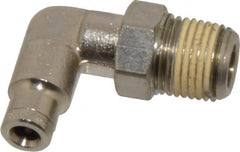 Norgren - 1/8 NPTF, Nickel Plated Brass Push-to-Connect Tube Male Swivel Elbow - 260 Max psi, Tube to Male NPT Connection - Exact Tooling