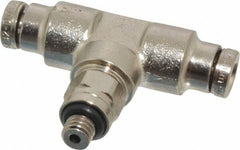 Norgren - 10-32 UNF, Nickel Plated Brass Push-to-Connect Tube Male Swivel Branch Tee - 260 Max psi, Tube to Male UNF Connection - Exact Tooling