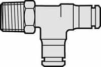 Norgren - 10-32 UNF, Nickel Plated Brass Push-to-Connect Male Swivel Run Tee - 260 Max psi, Tube to Male UNF Connection - Exact Tooling