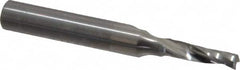 Onsrud - 5/32" Cutting Diam x 9/16" Length of Cut, 1 Flute, Upcut Spiral Router Bit - Uncoated, Right Hand Cut, Solid Carbide, 2" OAL x 1/4" Shank Diam, Single Edge, 21° Helix Angle - Exact Tooling