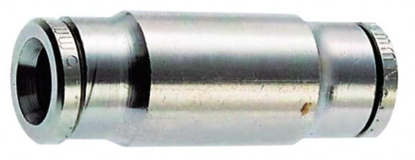 Norgren - 3/8" Outside Diam, Nickel Plated Brass Push-to-Connect Tube Conversion Union - 260 Max psi, Tube to Tube Connection - Exact Tooling