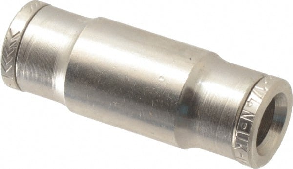 Norgren - 1/4" Outside Diam, Nickel Plated Brass Push-to-Connect Tube Conversion Union - 260 Max psi, Tube to Tube Connection - Exact Tooling