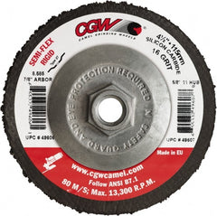 Camel Grinding Wheels - 4-1/2" Diam 5/8-11 Threaded Hole 16 Grit Fiber Disc - Coarse Grade, Silicon Carbide, 13,300 Max RPM - Exact Tooling
