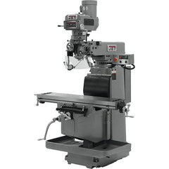 Jet - 54" Long x 12" Wide, 3 Phase Newall DP700 CNC Milling Machine - Variable Speed Pulley Control, R8 Taper, 5 hp - Exact Tooling
