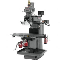 Jet - 54" Long x 12" Wide, 3 Phase Newall DP700 CNC Milling Machine - Variable Speed Pulley Control, NT40 Taper, 5 hp - Exact Tooling