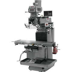 Jet - 54" Long x 12" Wide, 3 Phase Newall DP700 CNC Milling Machine - Variable Speed Pulley Control, NT40 Taper, 5 hp - Exact Tooling