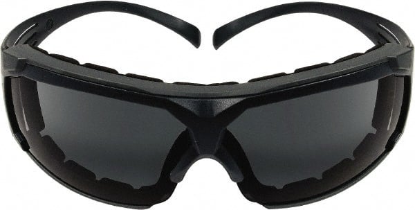 3M - Gray Lenses, Framed Safety Glasses - Anti-Fog, Gray Frame, Size Universal, Wrap Around - Exact Tooling