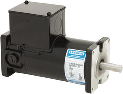 Leeson - 1/8 Max hp, 1,750 Max RPM, DC Electric AC DC Motor - 115 V Input, 31ES Frame, Square Flange Mount, TENV Enclosure - Exact Tooling