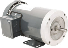 Leeson - 1 Max hp, 1,800 Max RPM, Premium Efficient Electric AC DC Motor - 230/460 V Input, Three Phase, 56C Frame, C-Face with Base Mount, TEFC Enclosure - Exact Tooling