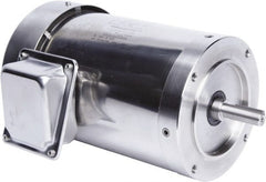 Leeson - 1 Max hp, 1,800 Max RPM, Premium Efficient Electric AC DC Motor - 230/460 V Input, Three Phase, 56C Frame, C-Face Mount, TEFC Enclosure - Exact Tooling