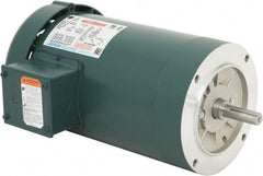 Leeson - 3 Max hp, 3,600 Max RPM, Premium Efficient Electric AC DC Motor - 230/460 V Input, Three Phase, 56C Frame, C-Face Mount, TEFC Enclosure - Exact Tooling