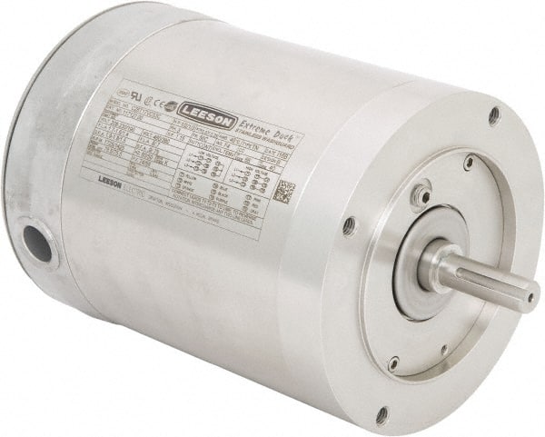 Leeson - 1/2 Max hp, 1,800 Max RPM, Electric AC DC Motor - 230/460 V Input, Three Phase, 56C Frame, C-Face Mount, TENV Enclosure - Exact Tooling