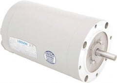 Leeson - 1 Max hp, 850 Max RPM, Electric AC DC Motor - 208-230/460 V Input, Three Phase, 56C Frame, C-Face Mount, TEAO Enclosure - Exact Tooling