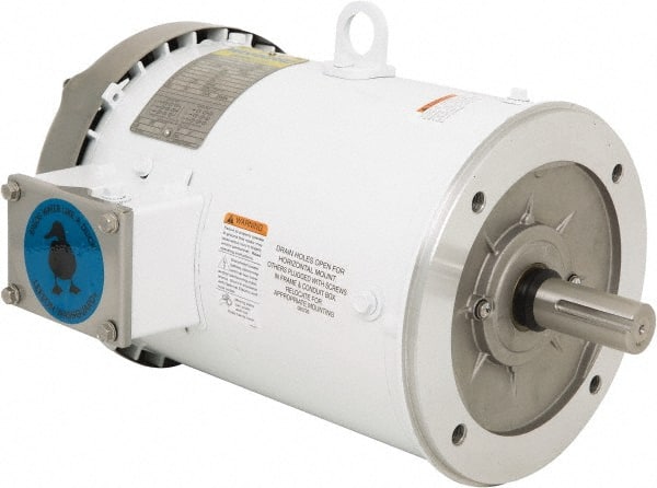 Leeson - 3 Max hp, 1,800 Max RPM, Premium Efficient Electric AC DC Motor - 230/460 V Input, Three Phase, 182TC Frame, 1-1/8" Shaft Diam, C-Face Mount, TEFC Enclosure - Exact Tooling